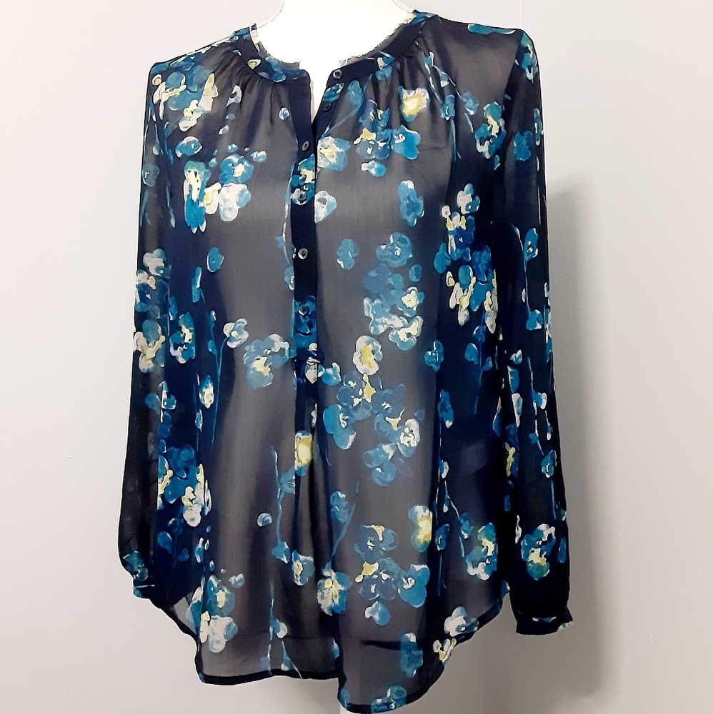 Lucky Brand Button-down Top Navy Extra Small